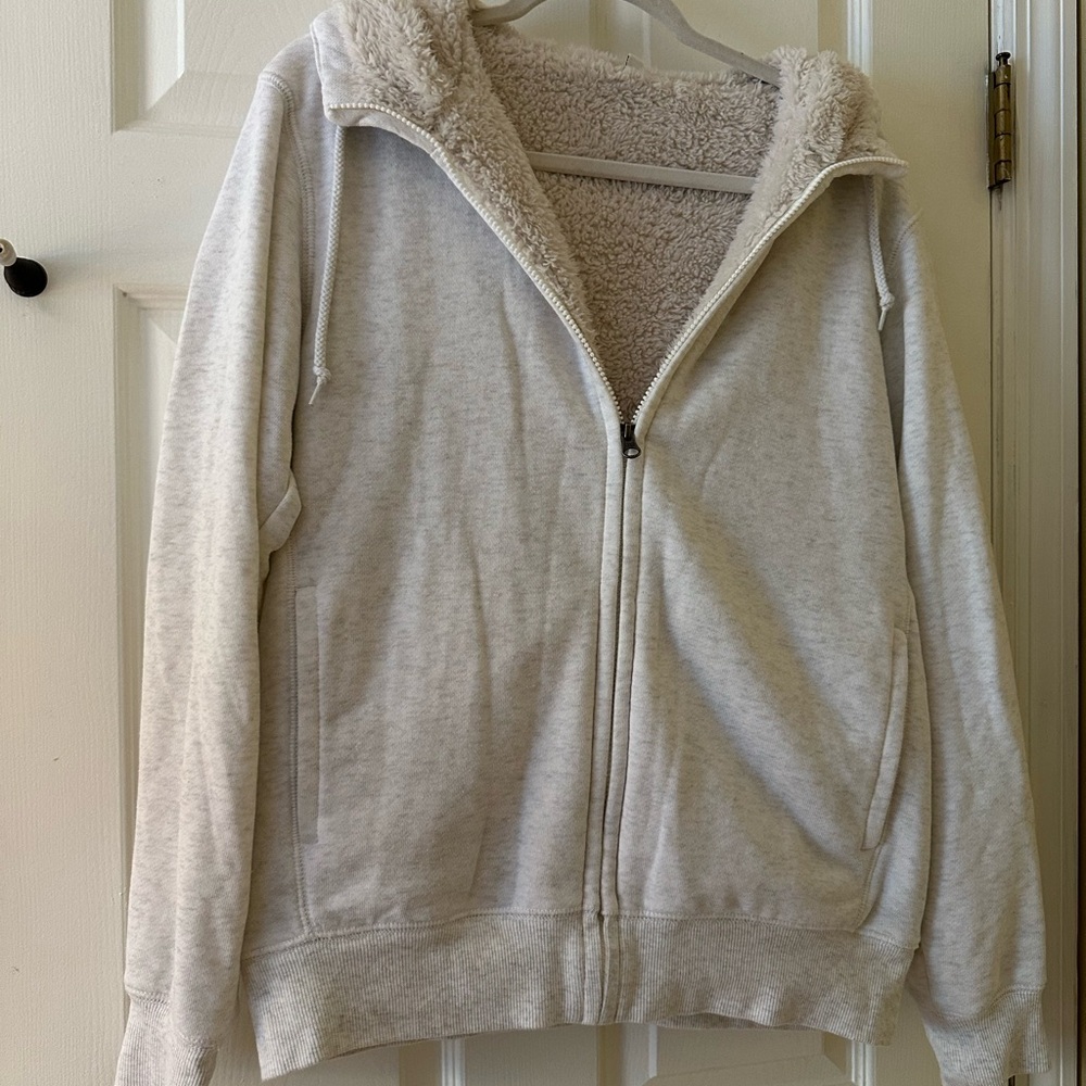 Uniqlo Cream Jacket with Fleece Lining
